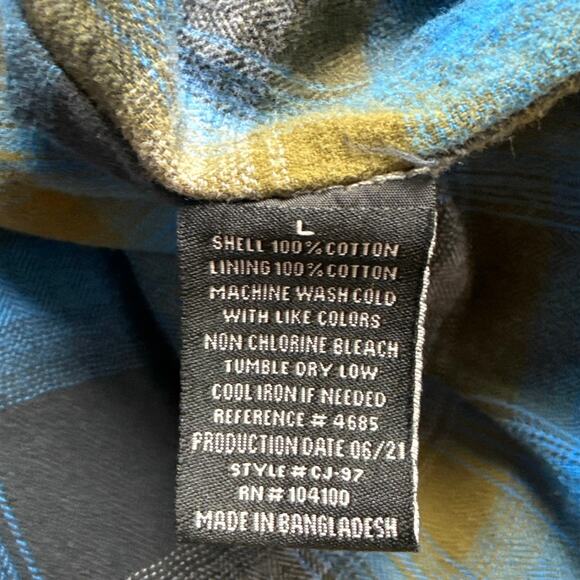 Gioberti Men's Gray Twill Jacket Flannel Fleece Lining Size Large 100% Cotton - Picture 6 of 6